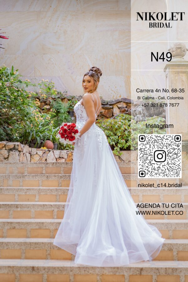 Vestido blanco N49 - Image 3
