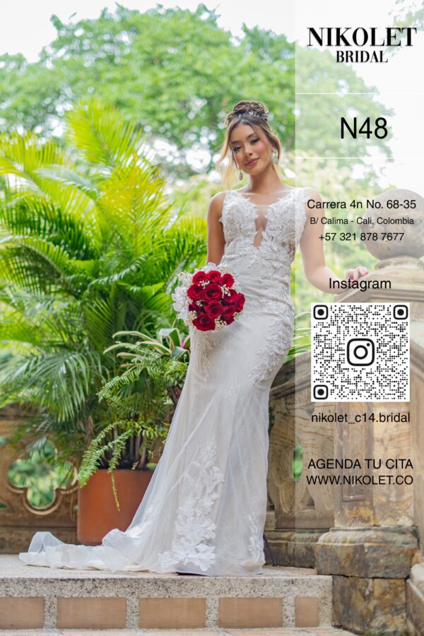 Vestido blanco N48 - Image 4