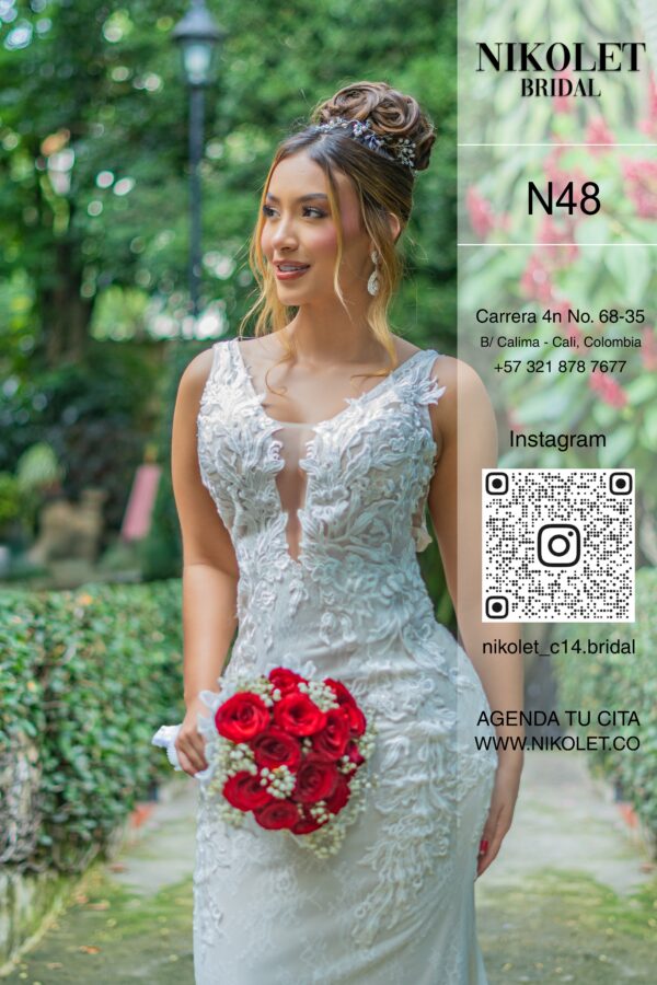 Vestido blanco N48 - Image 3